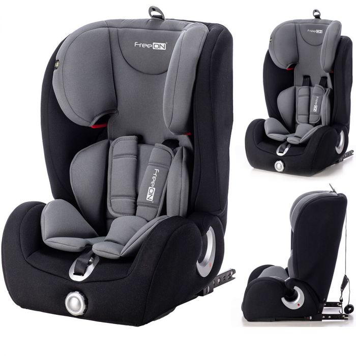 FreeON autostoel SimpleFix met isoFix Grey (9-36kg) Groep 1-2-3 voor kinderen van 9 maanden 12 jaar | KinderstoelStunter